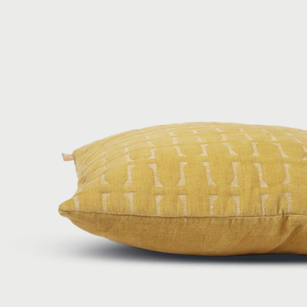 Twig Ochre Embroidered Velvet Cushion Cover SanctuaryLiving