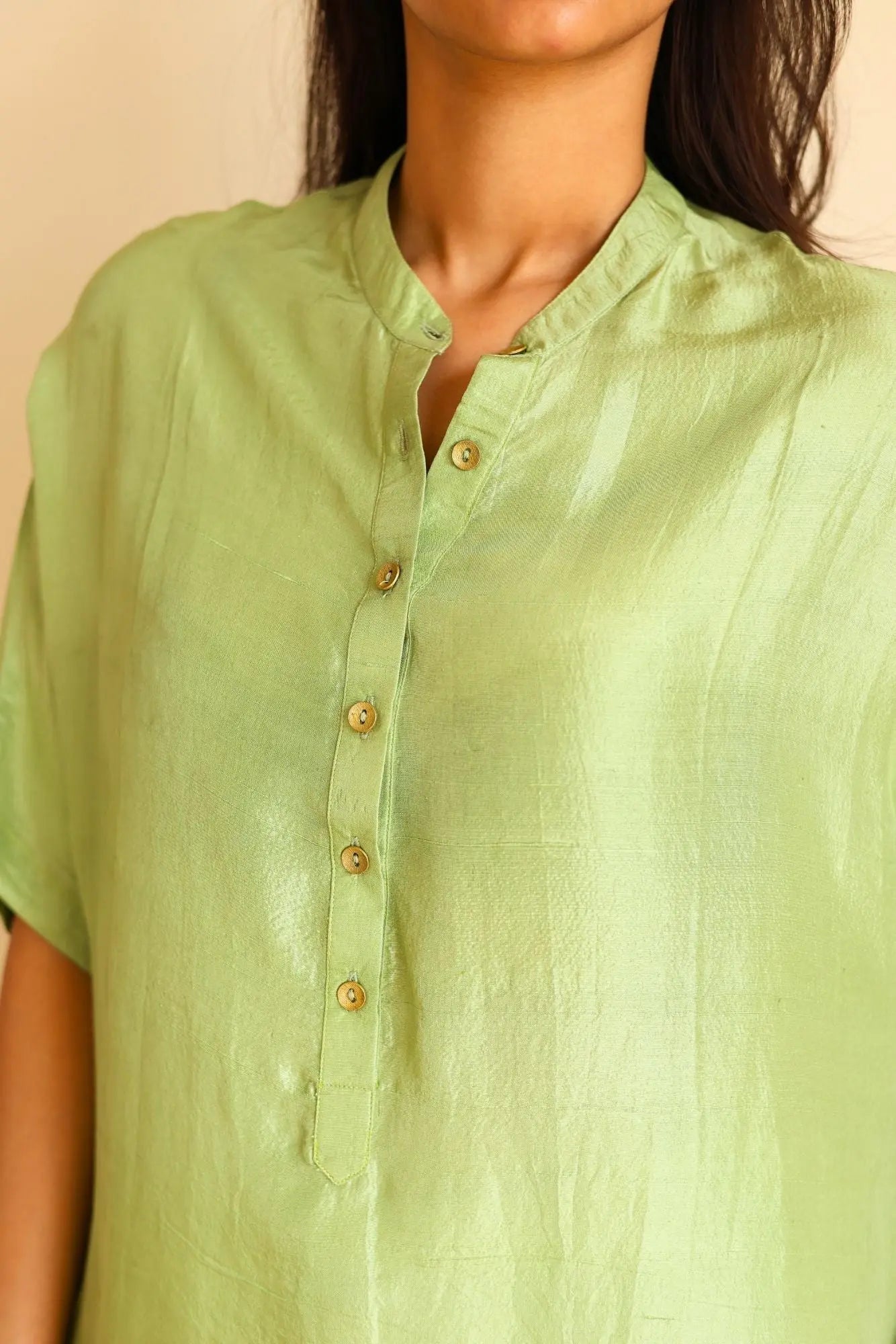Luna Silk Mint Kurta SanctuaryLiving