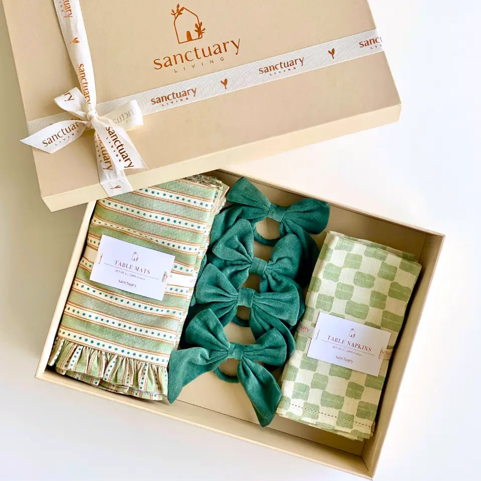 Meadow Fern Gift Set-Mats, Napkins & Napkin Rings SanctuaryLiving