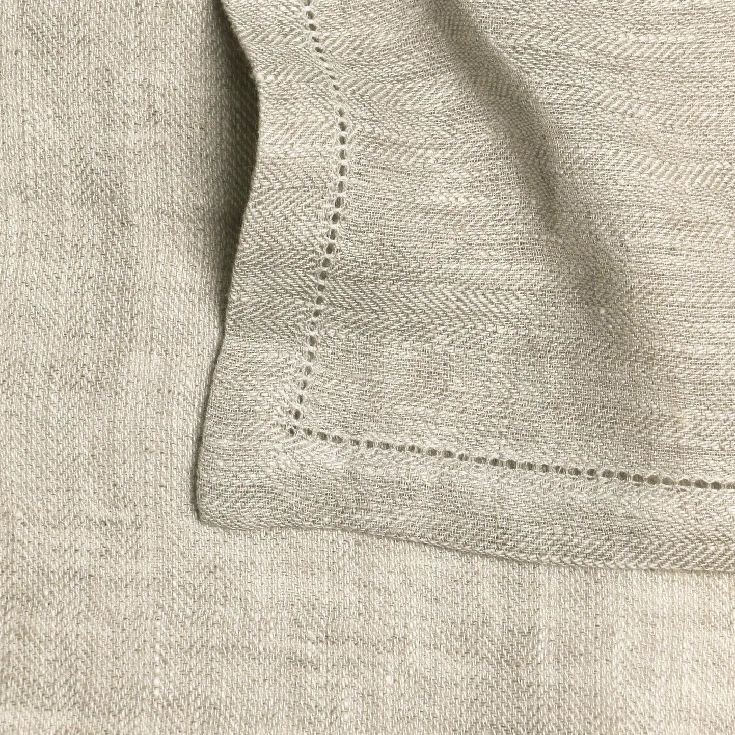 Hemstitch Oatmeal Linen Table Mats-Set of 2 SanctuaryLiving