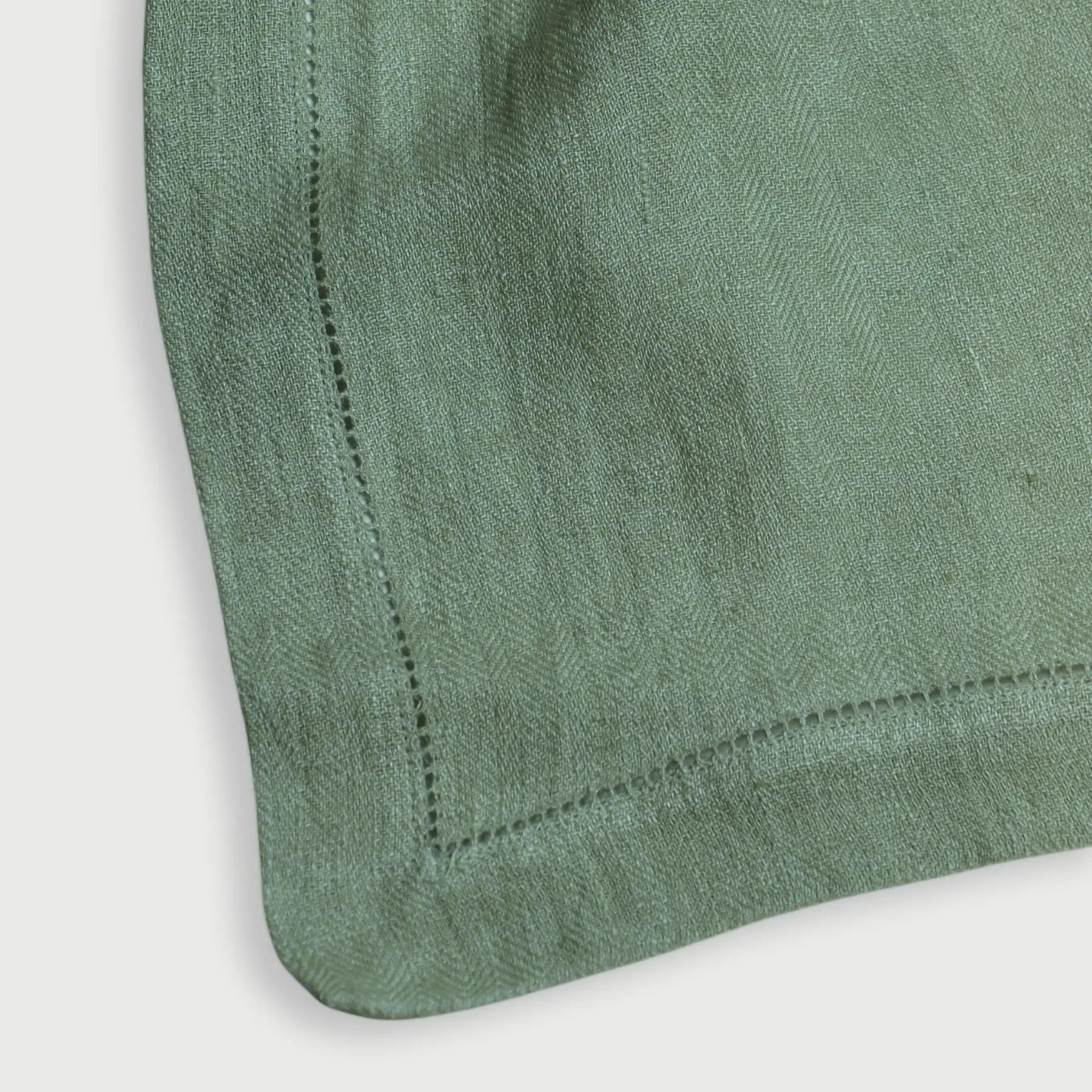 Eucalyptus Herringbone Linen Table Runner SanctuaryLiving