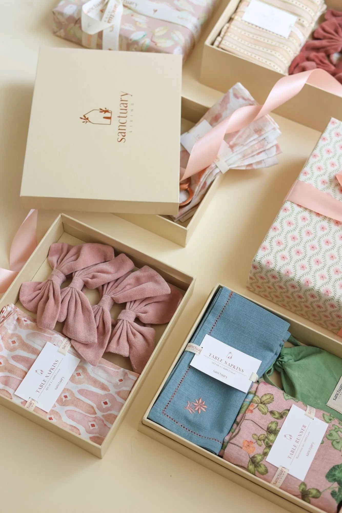 Mosaic Blush Gift Box-Napkins & Napkin Rings SanctuaryLiving