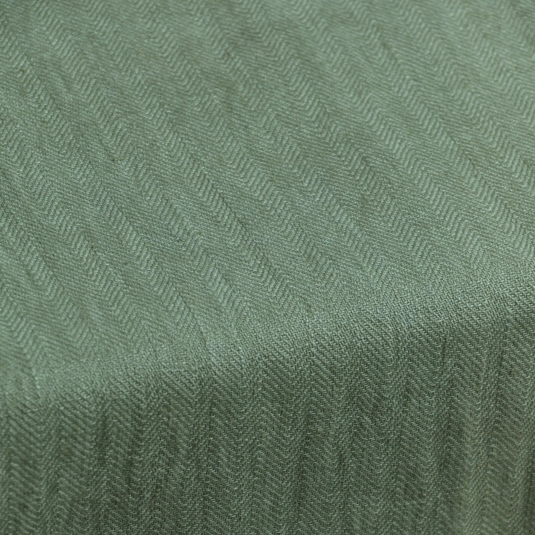 Eucalyptus Herringbone Linen Table Cover SanctuaryLiving