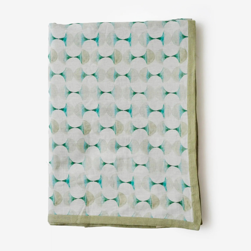 Cove Teal Linen Bedspread