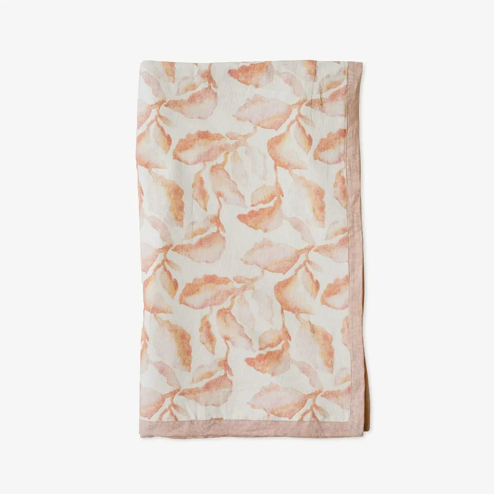 Cascade Blush Linen Bedspread