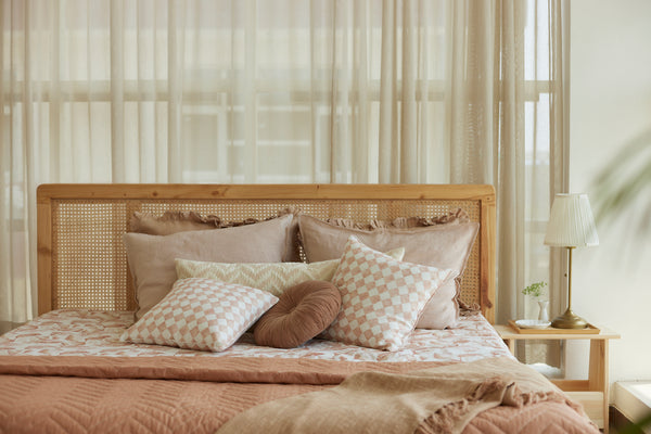 Soft Pink Linen Pillow Cover