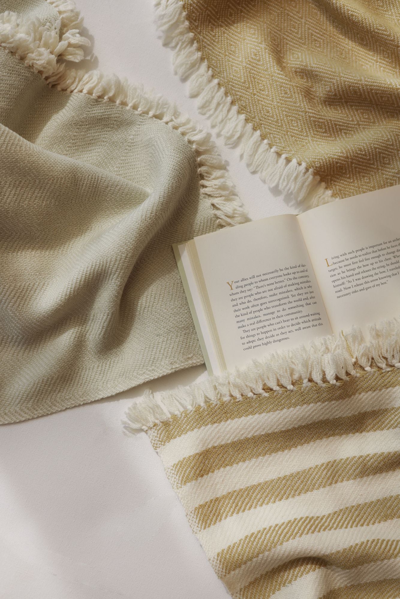 Diamond Beige Merino Wool Throw