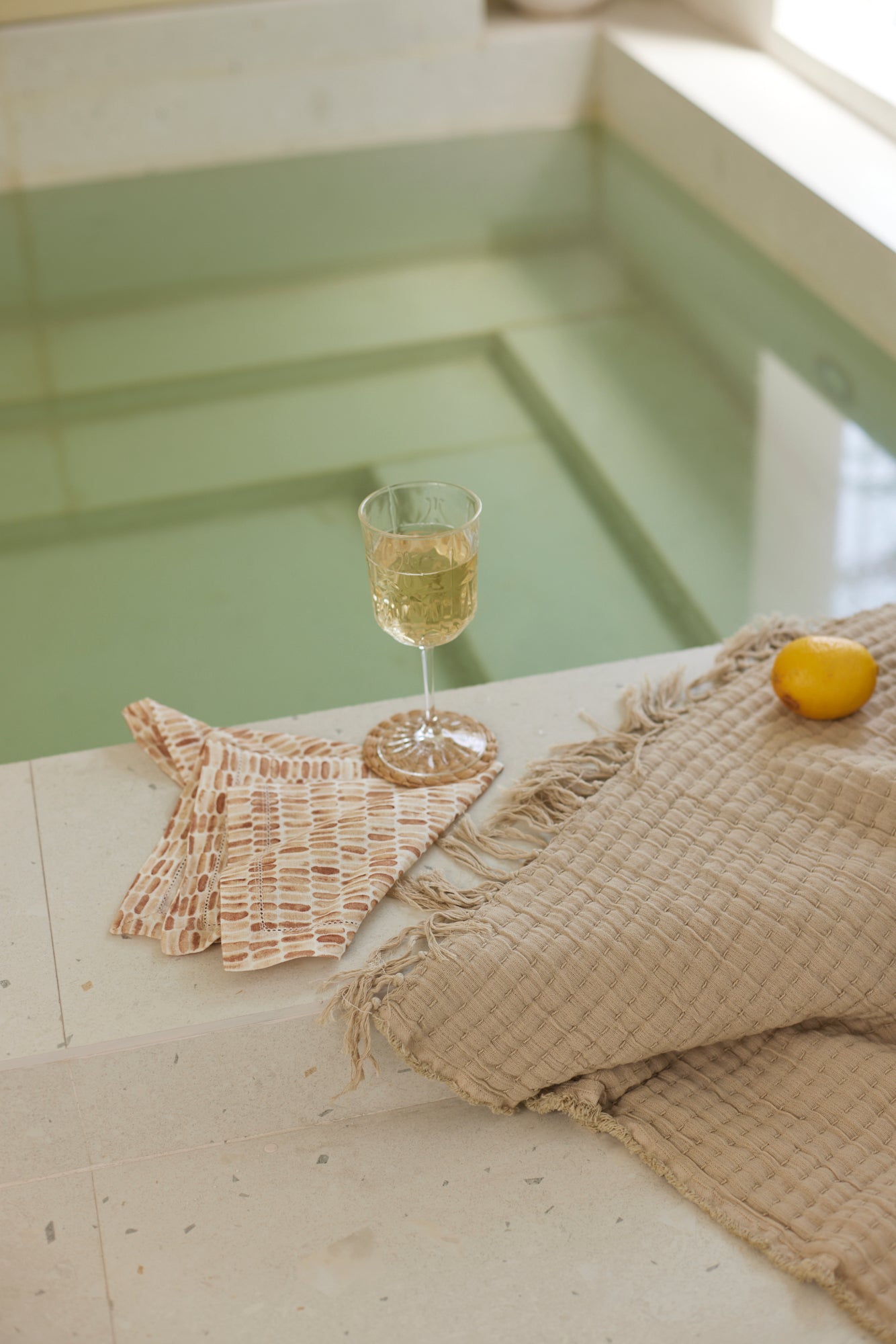 Trail Ivory Cotton Throw