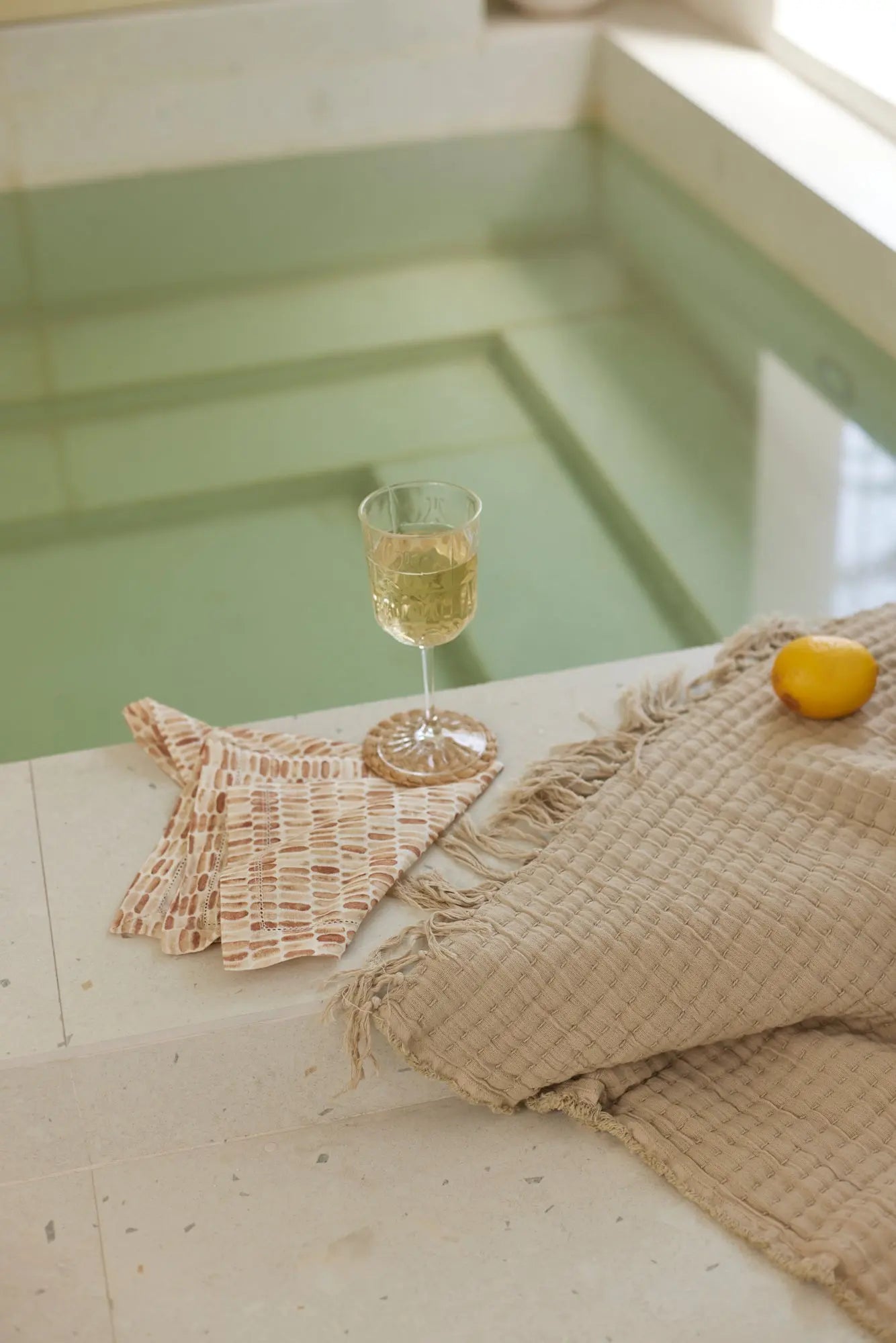 Trail Ivory Cotton Throw SanctuaryLiving