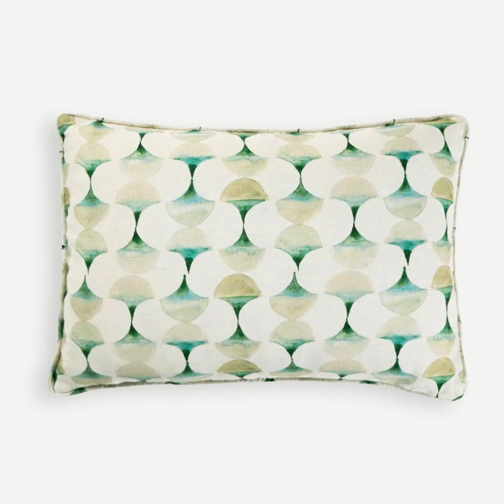Cove Teal Linen Oblong Cushion Cover