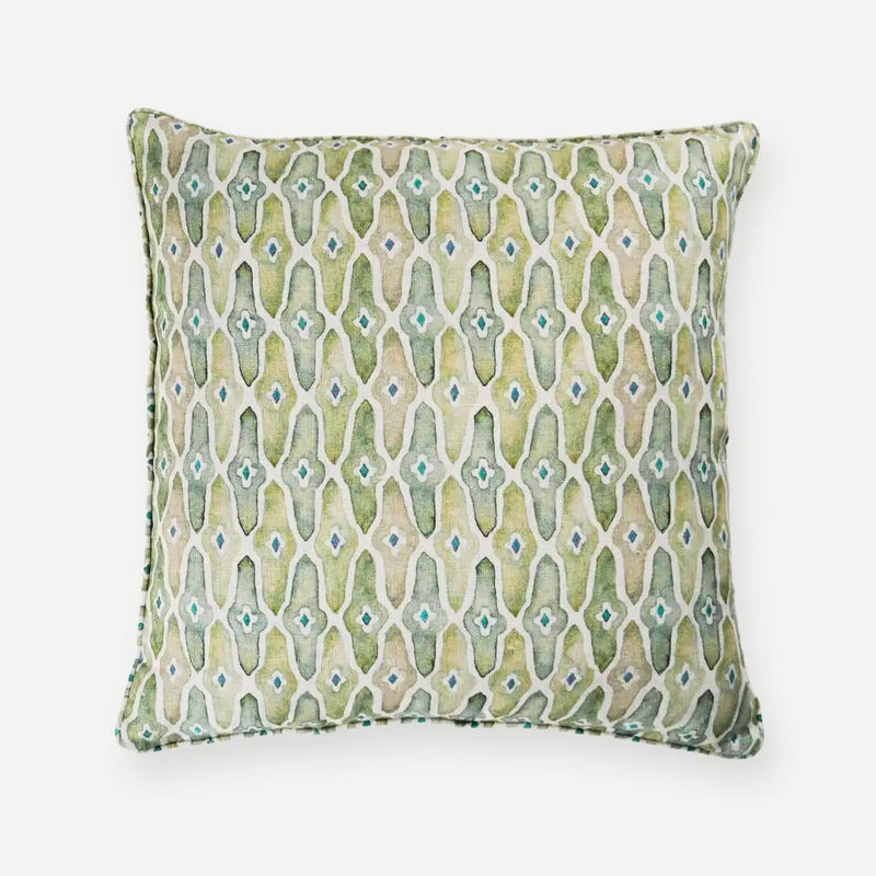 Mosaic Sage Linen Cushion Cover