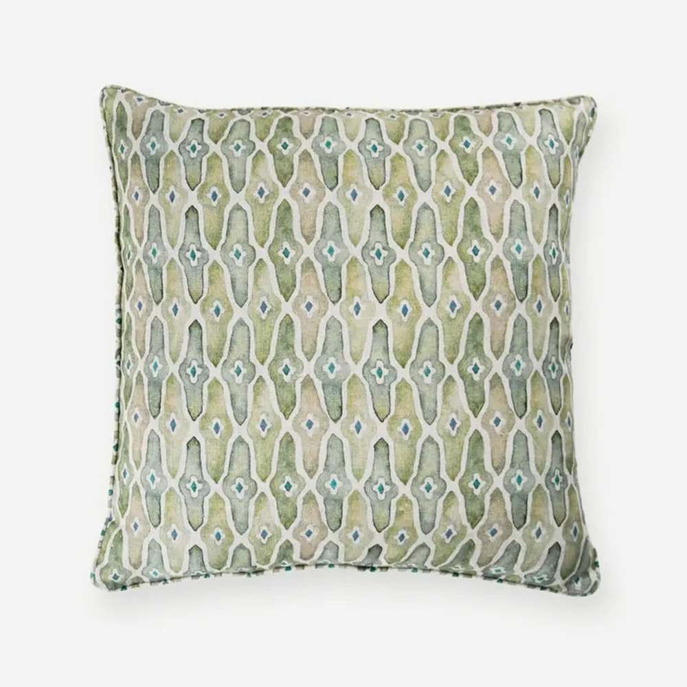Mosaic Sage Linen Cushion Cover