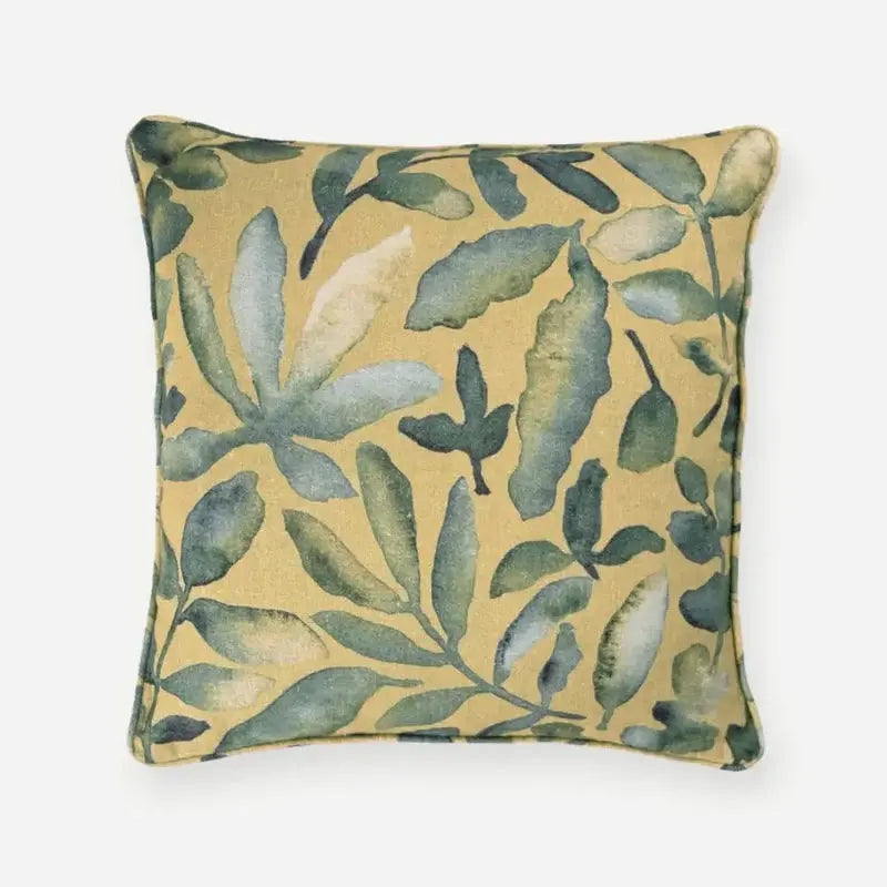 Flora Ochre Linen Cushion Cover SanctuaryLiving