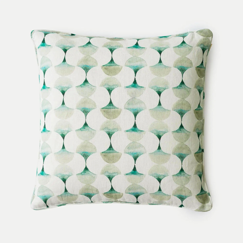 Cove Teal Linen Cushion Cover
