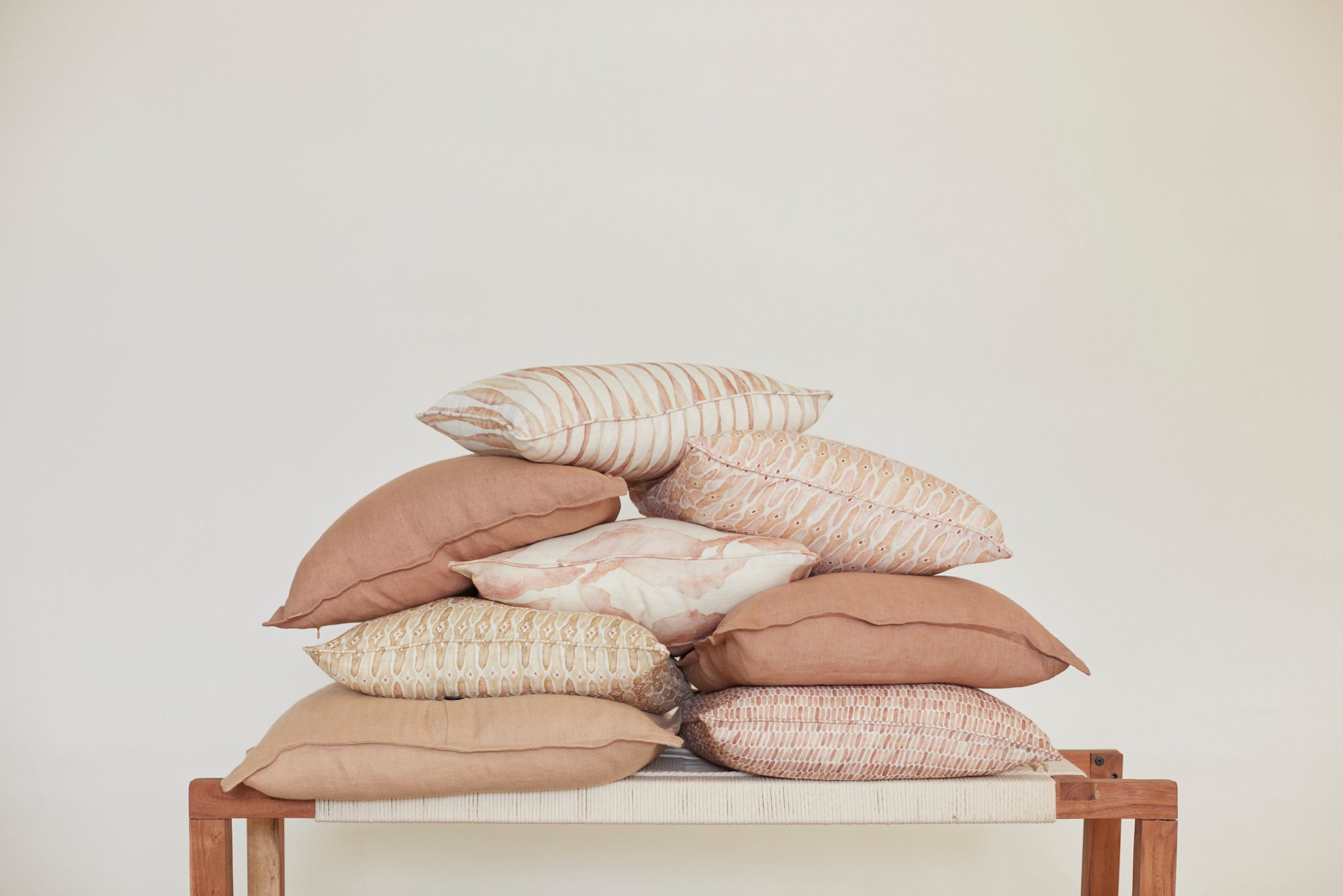 Mosaic Blush Oblong Linen Cushion Cover