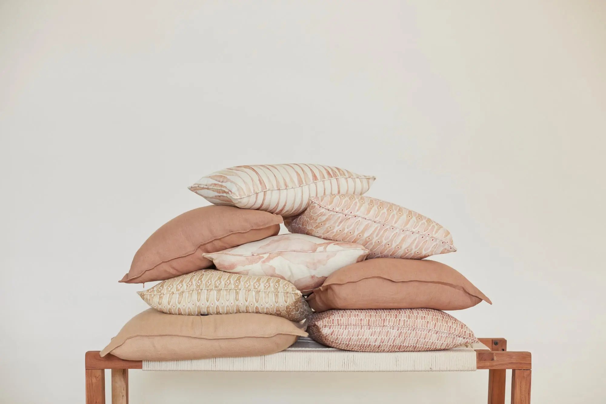 Mosaic Blush Oblong Linen Cushion Cover SanctuaryLiving