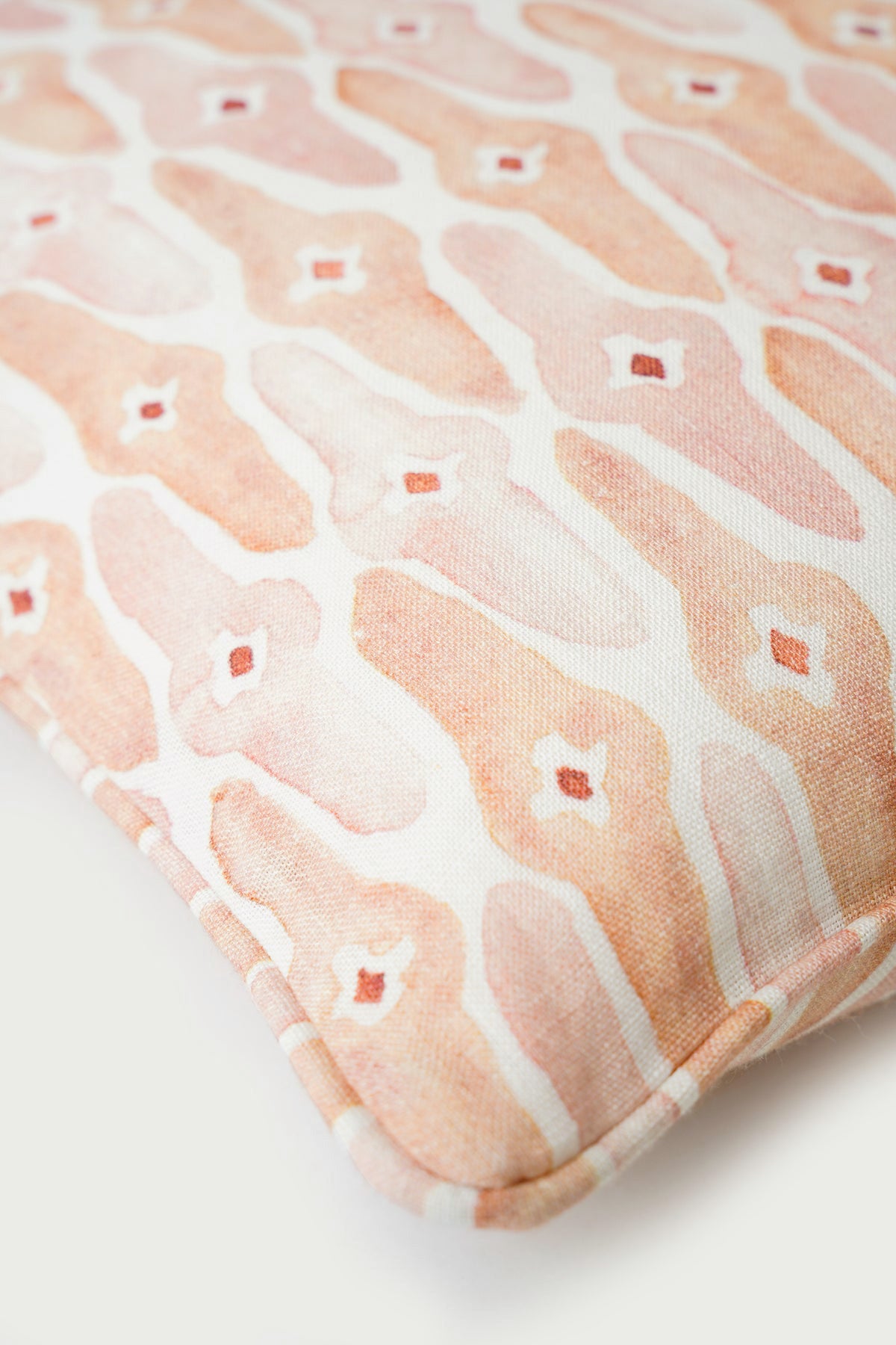 Mosaic Blush Oblong Linen Cushion Cover