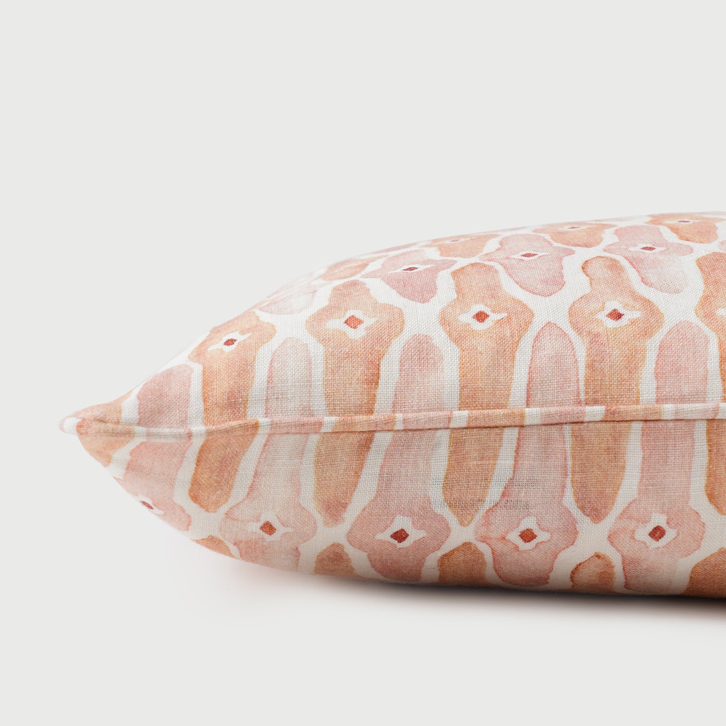 Mosaic Blush Oblong Linen Cushion Cover