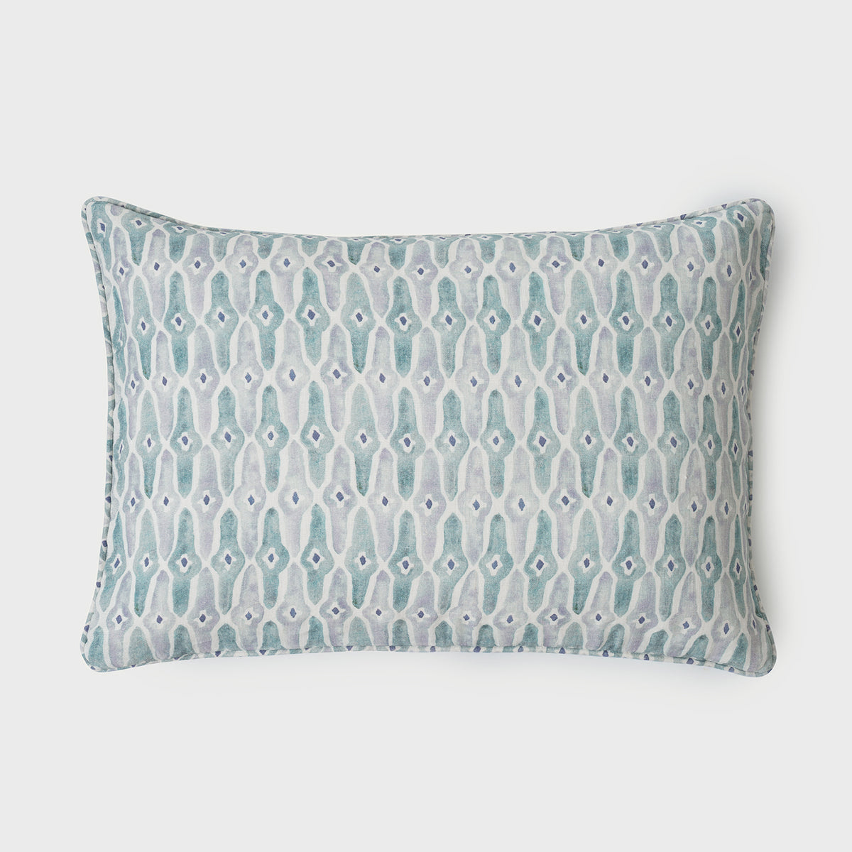 Mosaic Sage Oblong Linen Cushion Cover