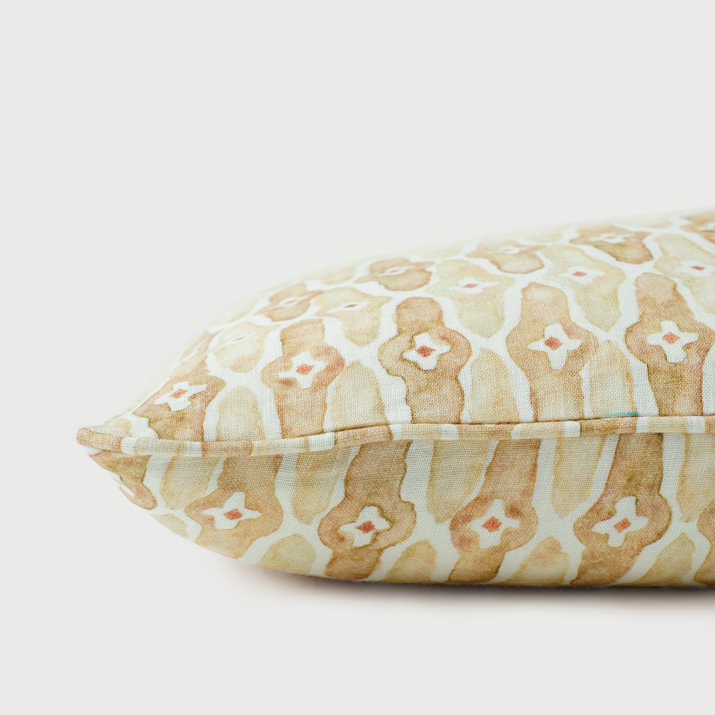 Mosaic Sand Oblong Linen Cushion Cover