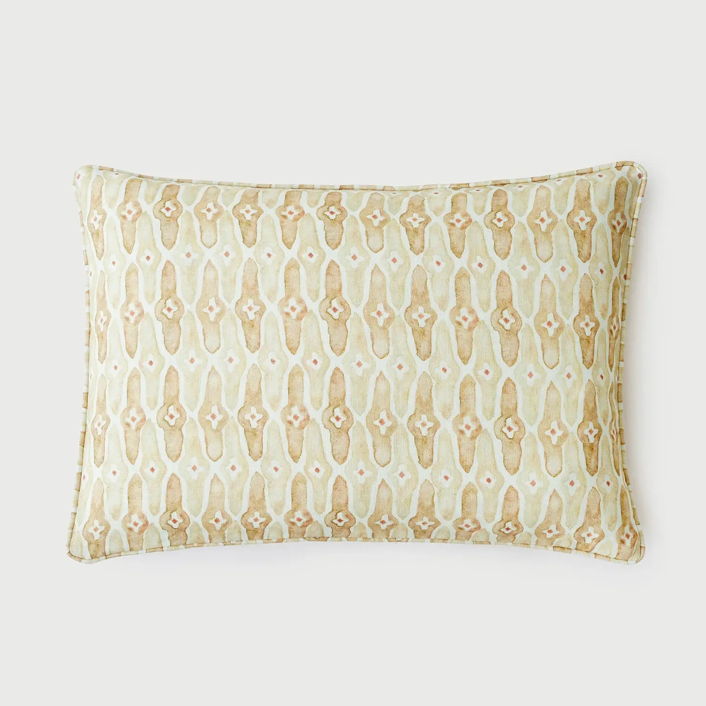 Mosaic Sand Oblong Linen Cushion Cover SanctuaryLiving