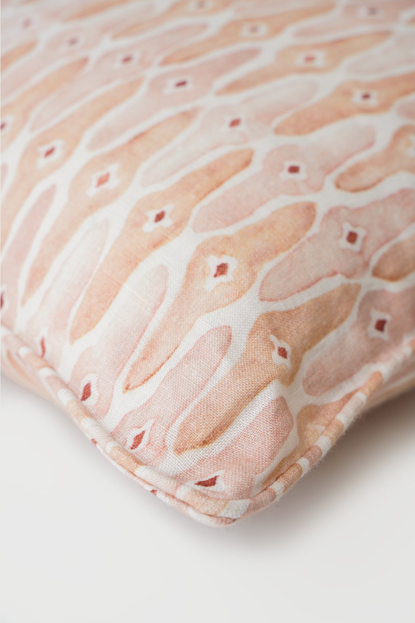 Mosaic Blush Linen Cushion Cover