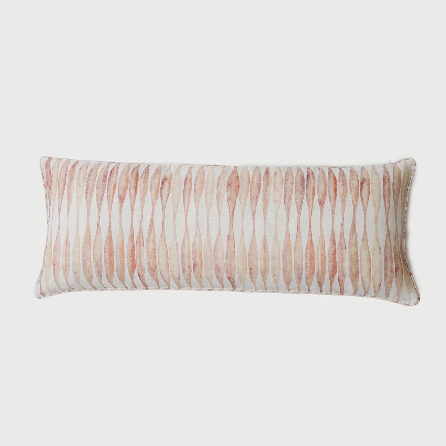 Ripple Blush Lumbar Linen Cushion Cover