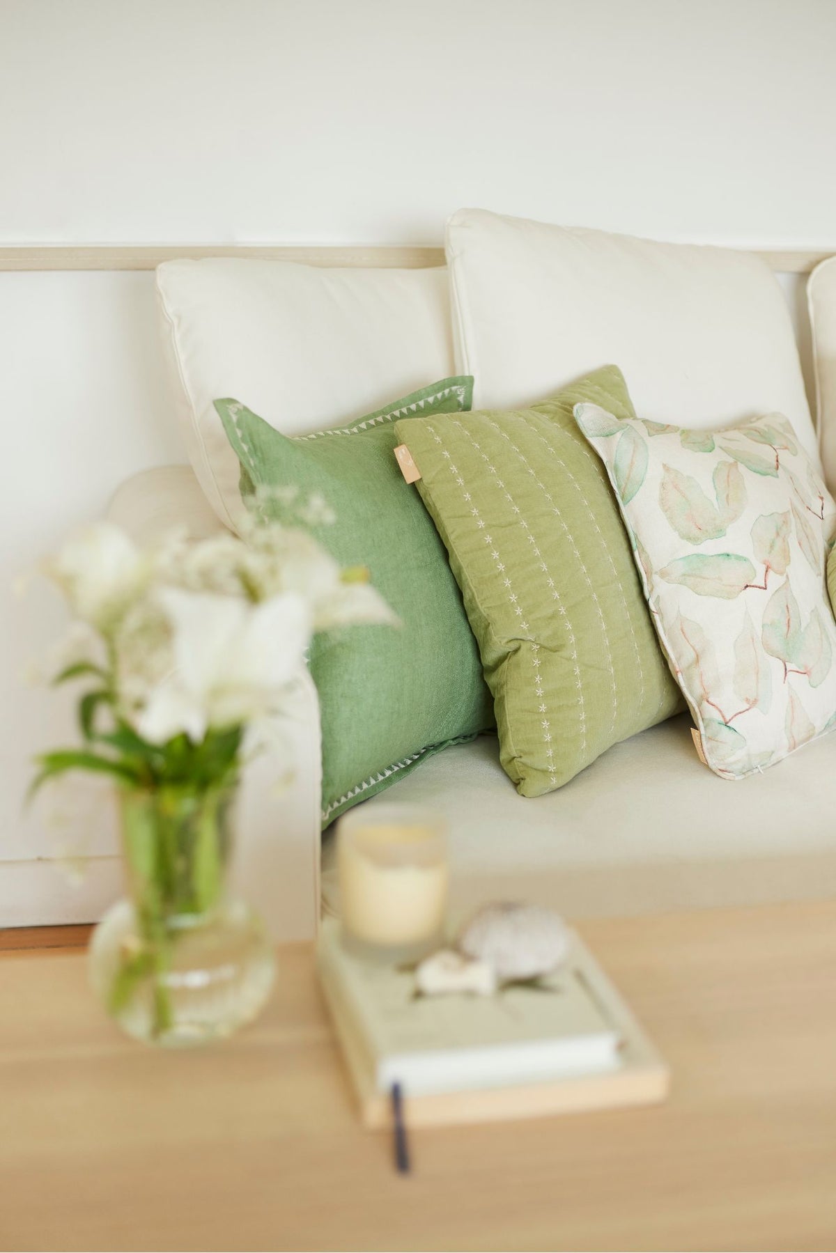 Grove Ivory Linen Cushion Cover
