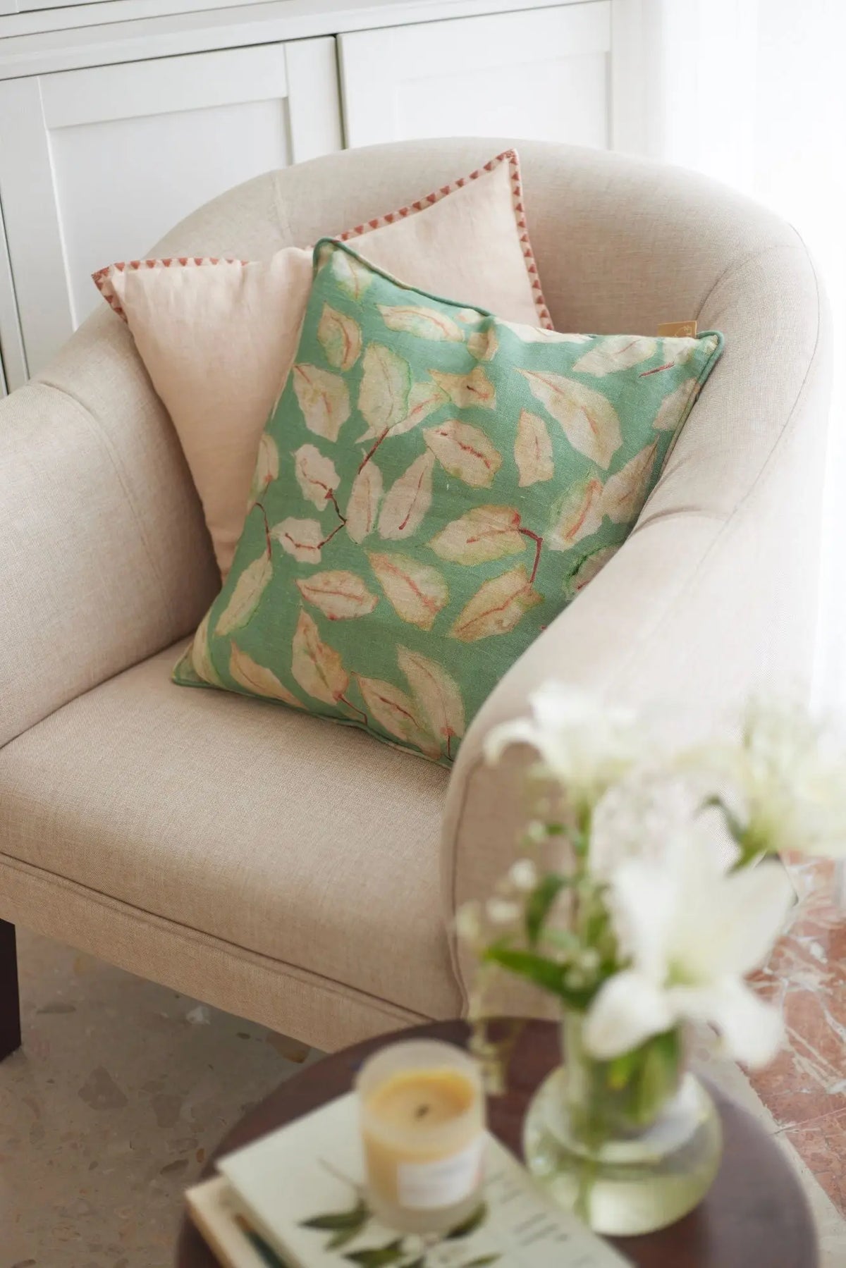 Grove Duck Egg Linen Cushion Cover SanctuaryLiving