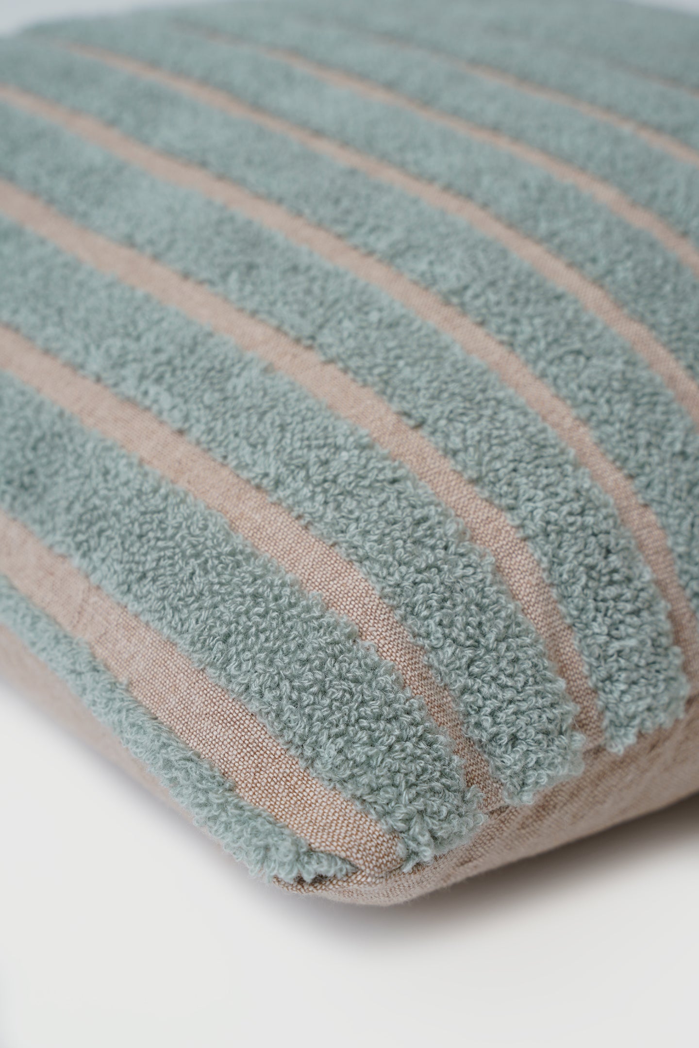 Striped Blue Chambray Cotton Cushion Cover
