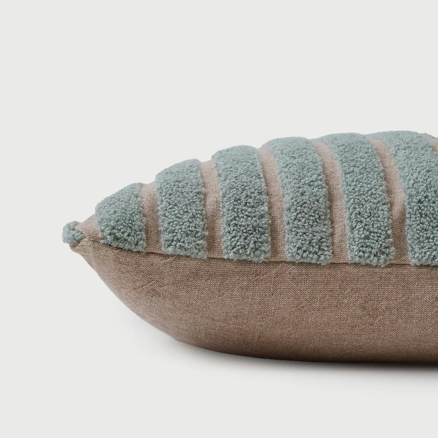 Striped Blue Chambray Cotton Cushion Cover SanctuaryLiving