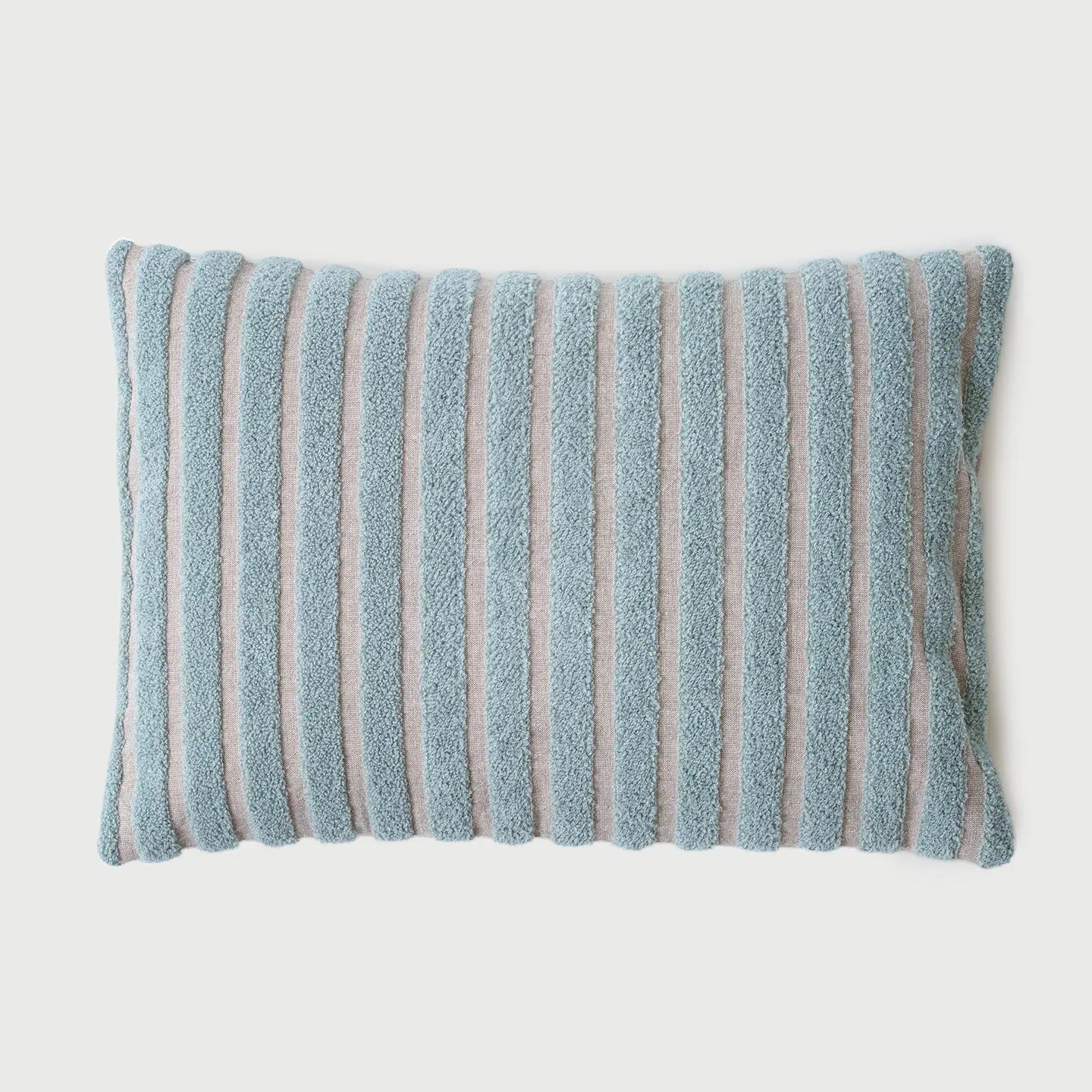 Striped Blue Oblong Chambray Cotton Cushion Cover SanctuaryLiving