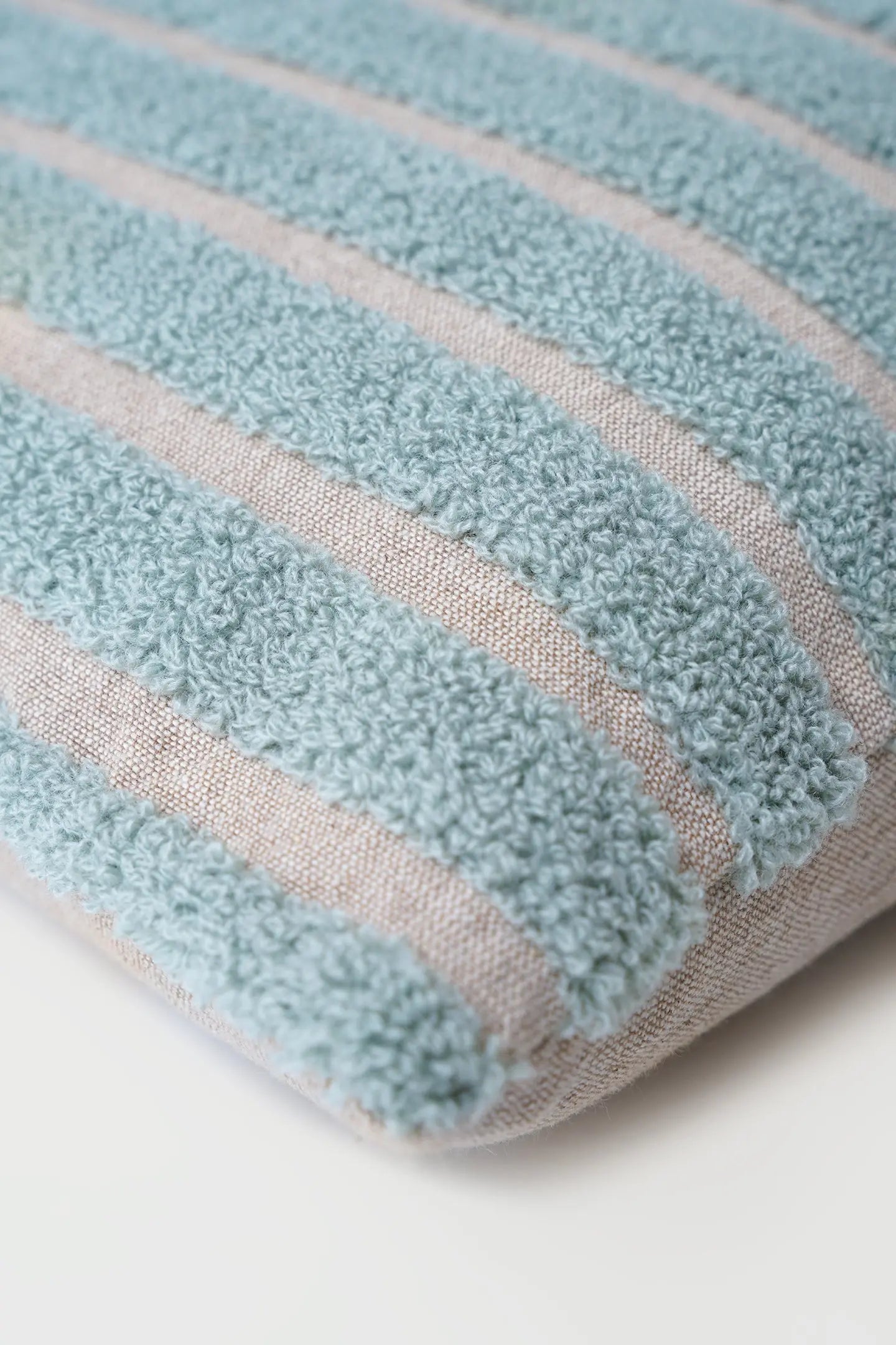 Striped Blue Oblong Chambray Cotton Cushion Cover SanctuaryLiving