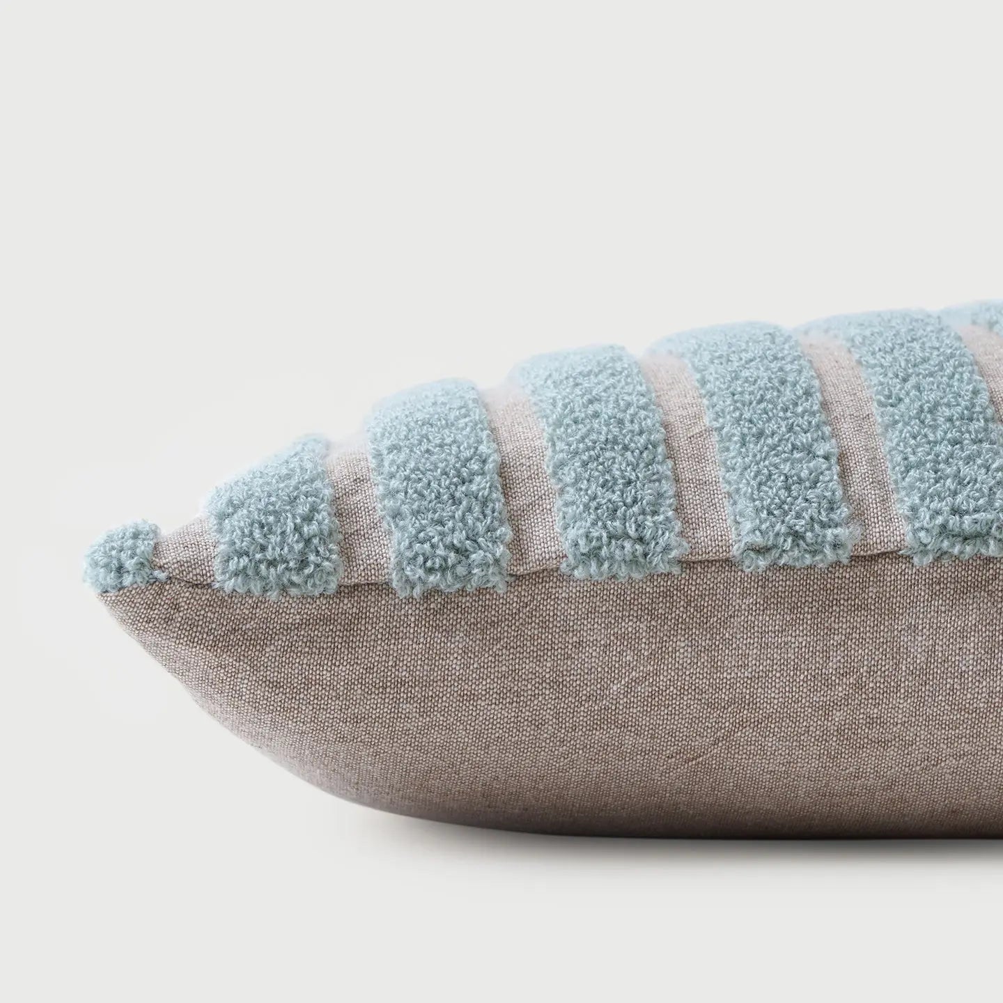 Striped Blue Oblong Chambray Cotton Cushion Cover SanctuaryLiving