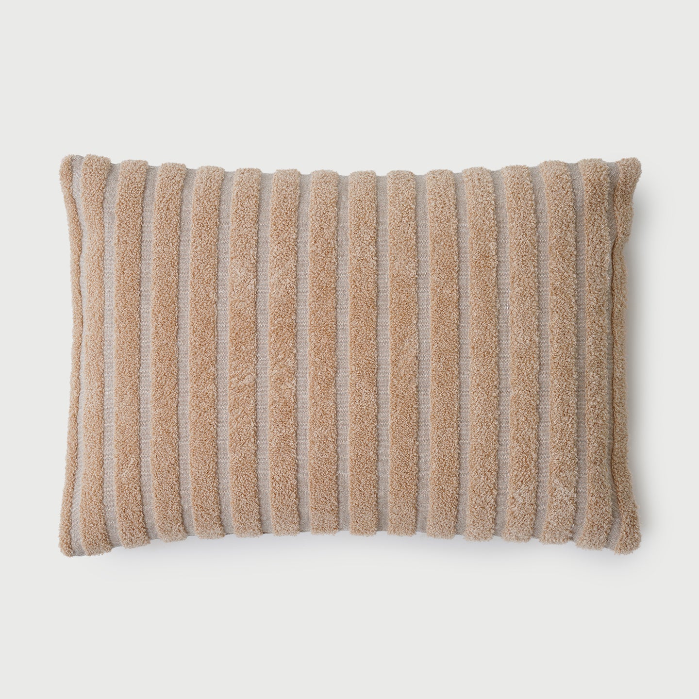 Striped Blush Oblong Chambray Cotton Cushion Cover