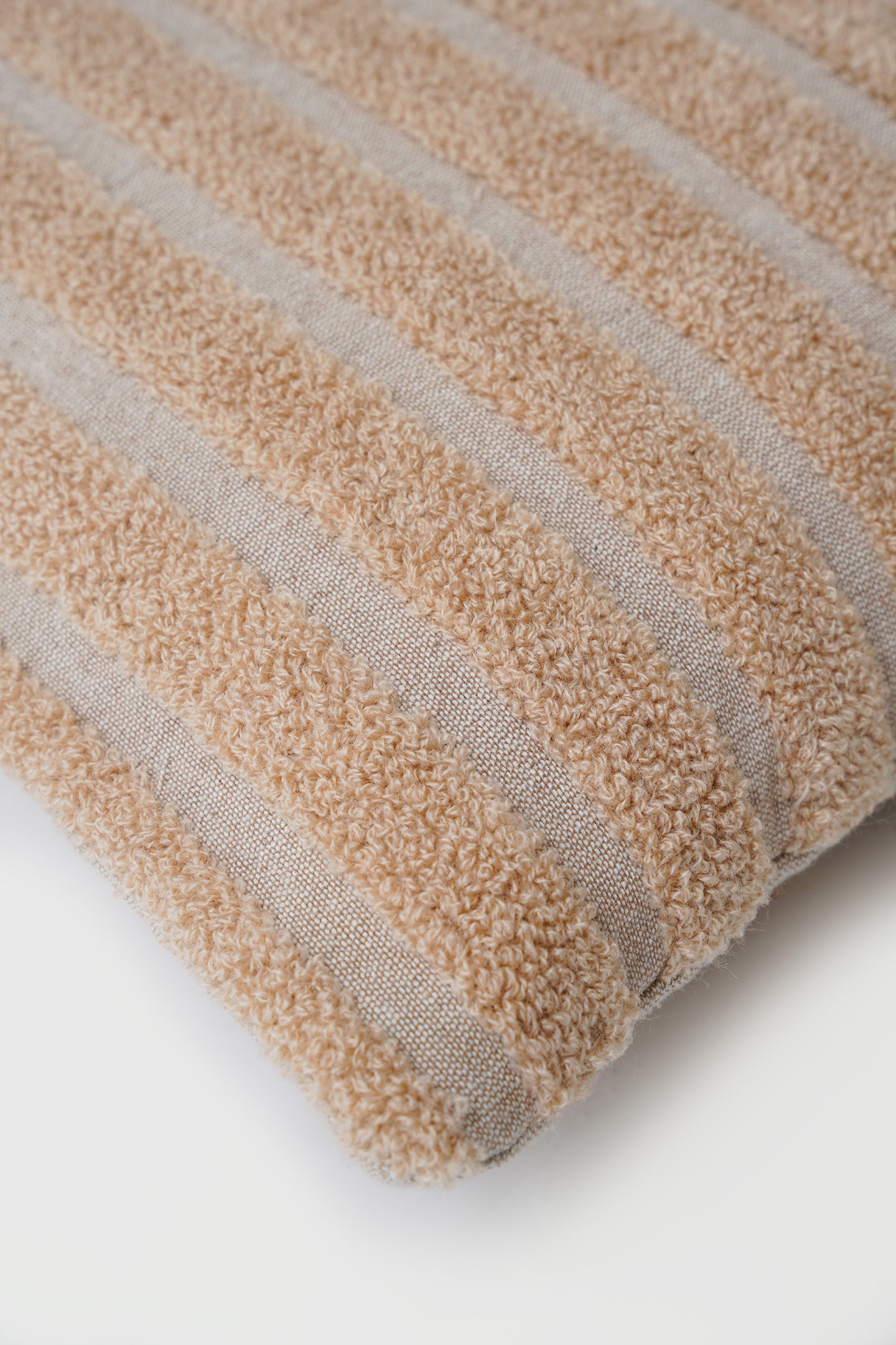 Striped Blush Oblong Chambray Cotton Cushion Cover