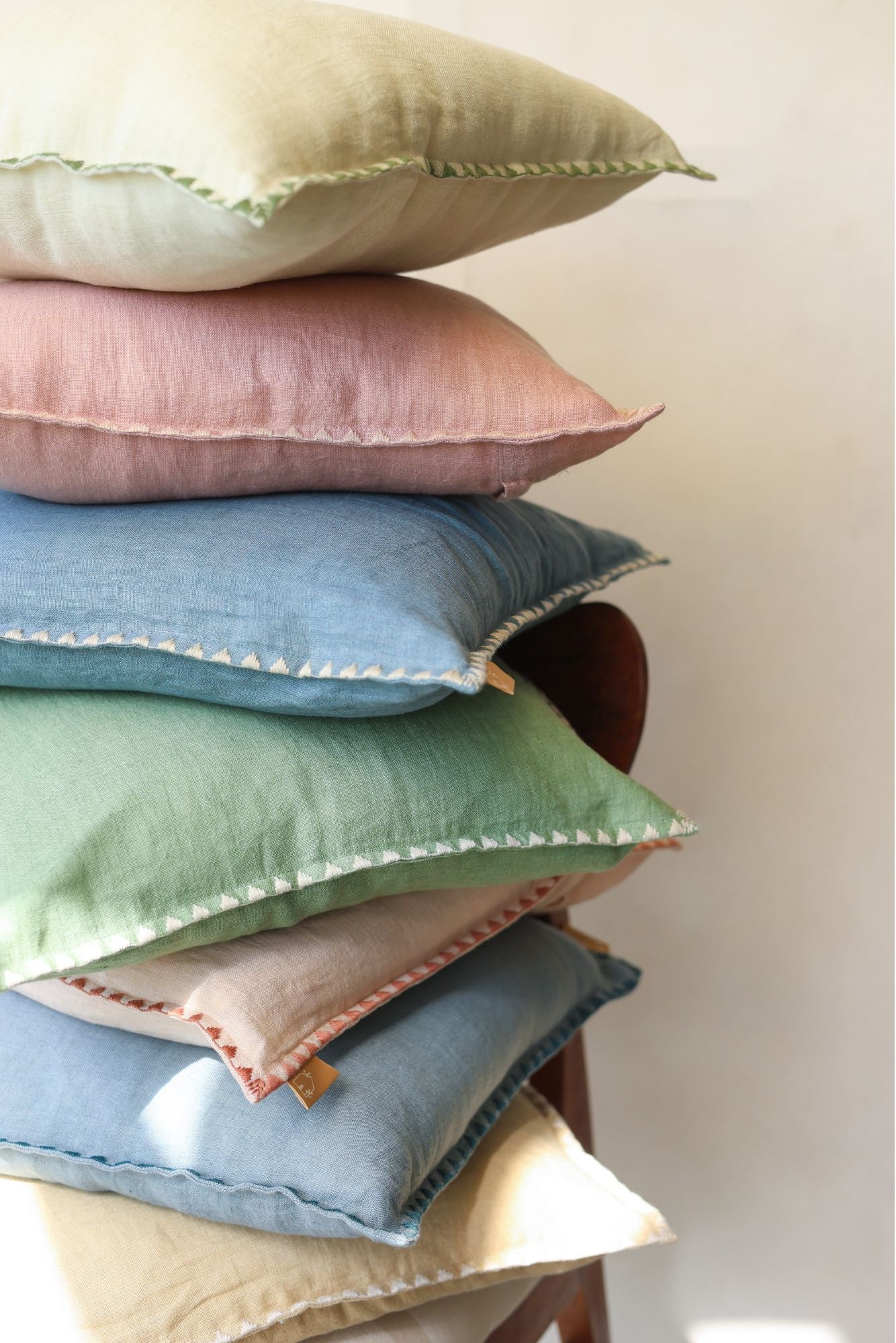 Mirage Baby Blue Linen Cushion Cover