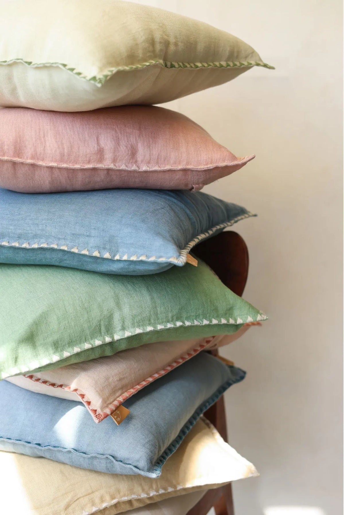 Mirage Baby Blue Linen Cushion Cover SanctuaryLiving