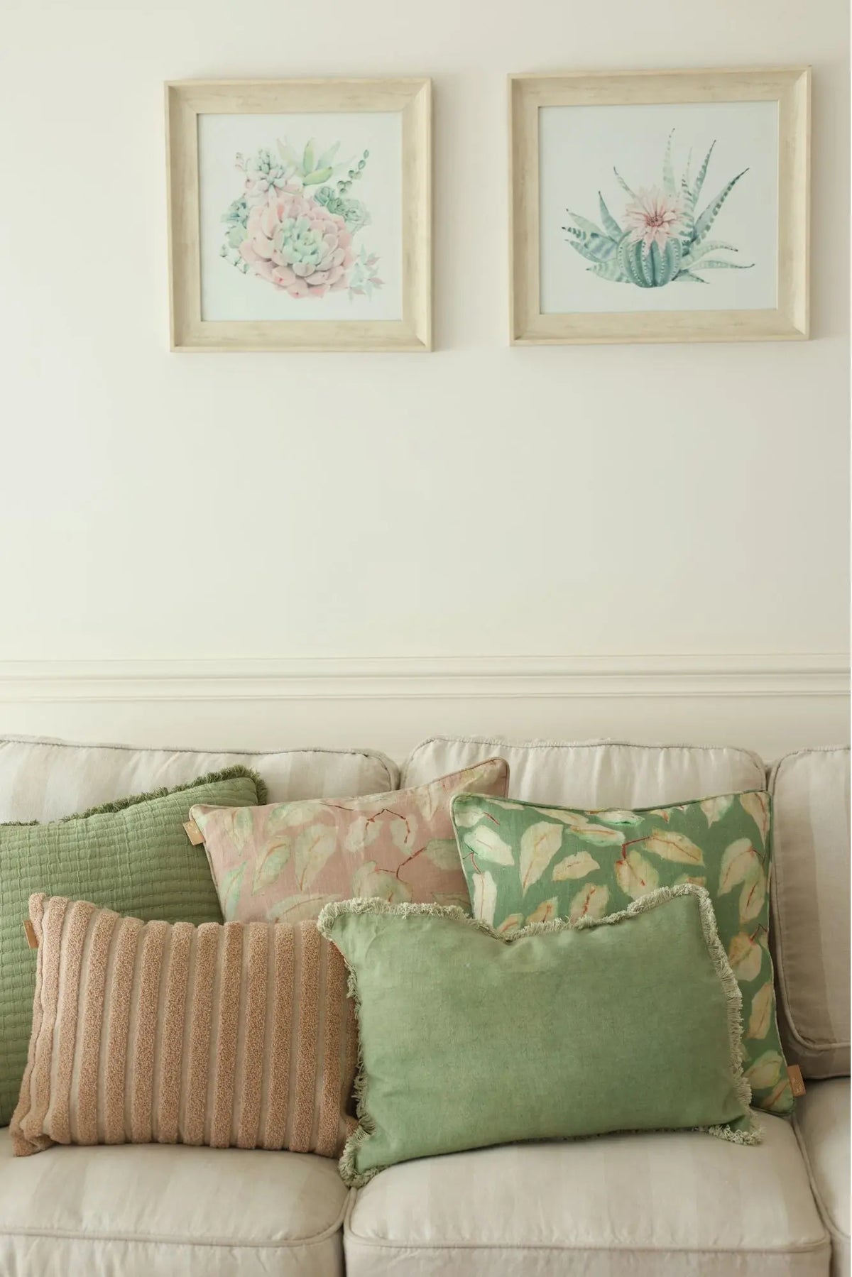 Fringe Fern Linen Oblong Cushion Cover SanctuaryLiving