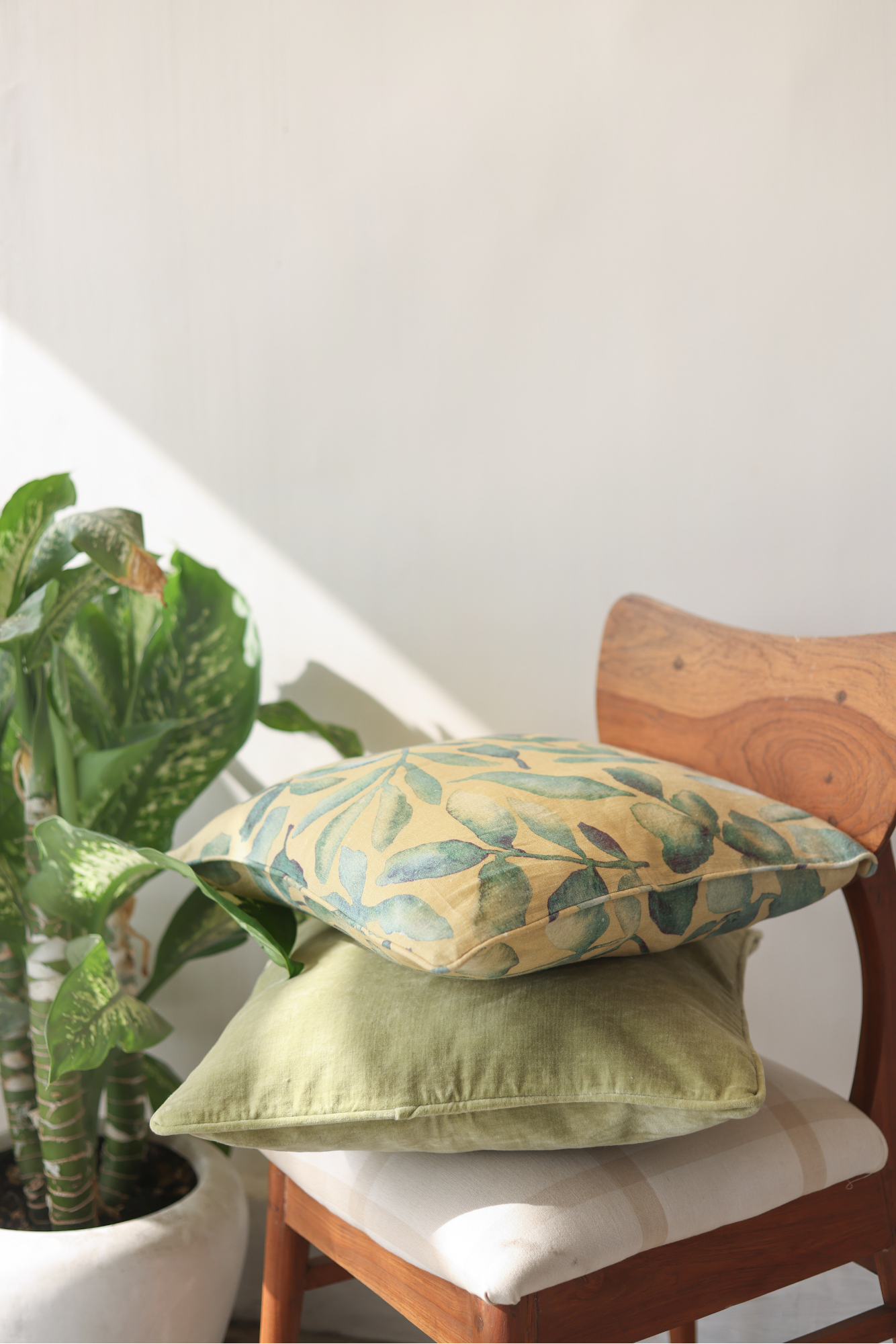 Moss Green Velvet Cushion Cover