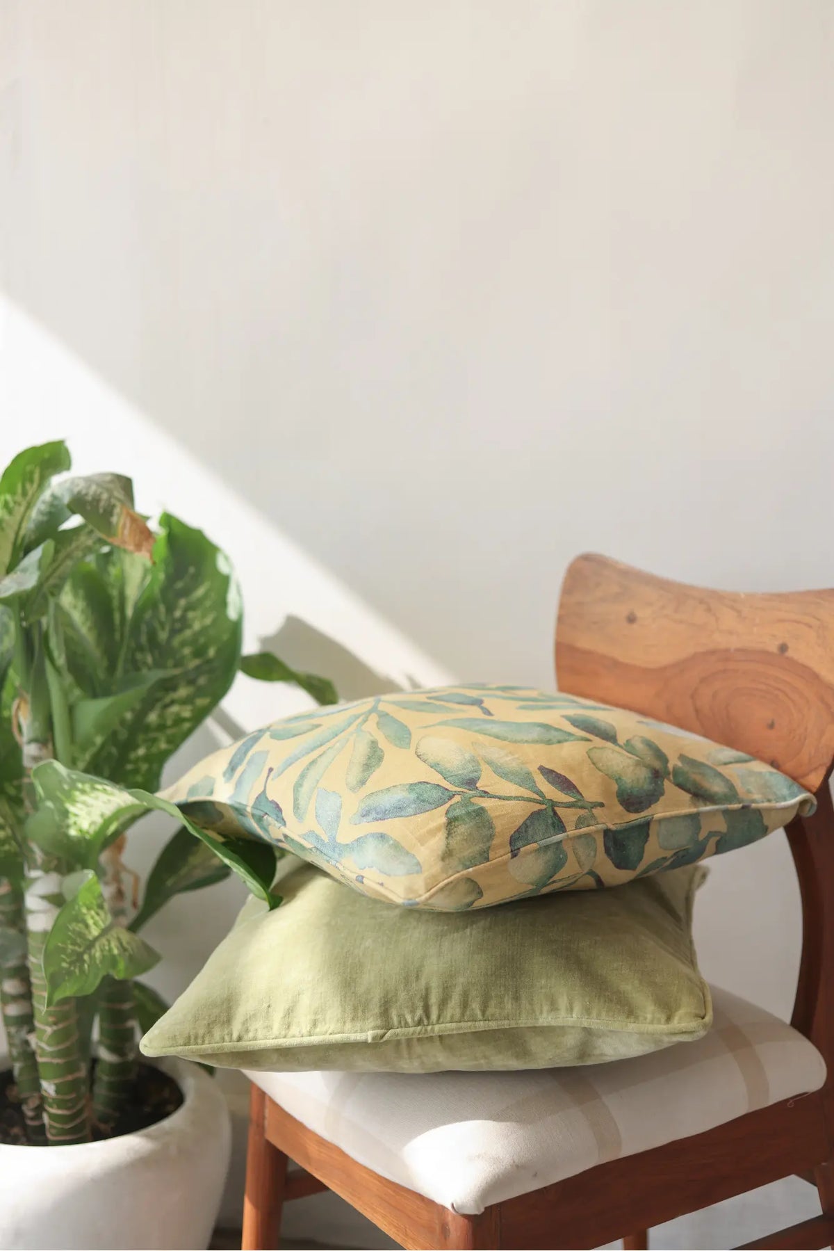 Moss Green Velvet Cushion Cover SanctuaryLiving