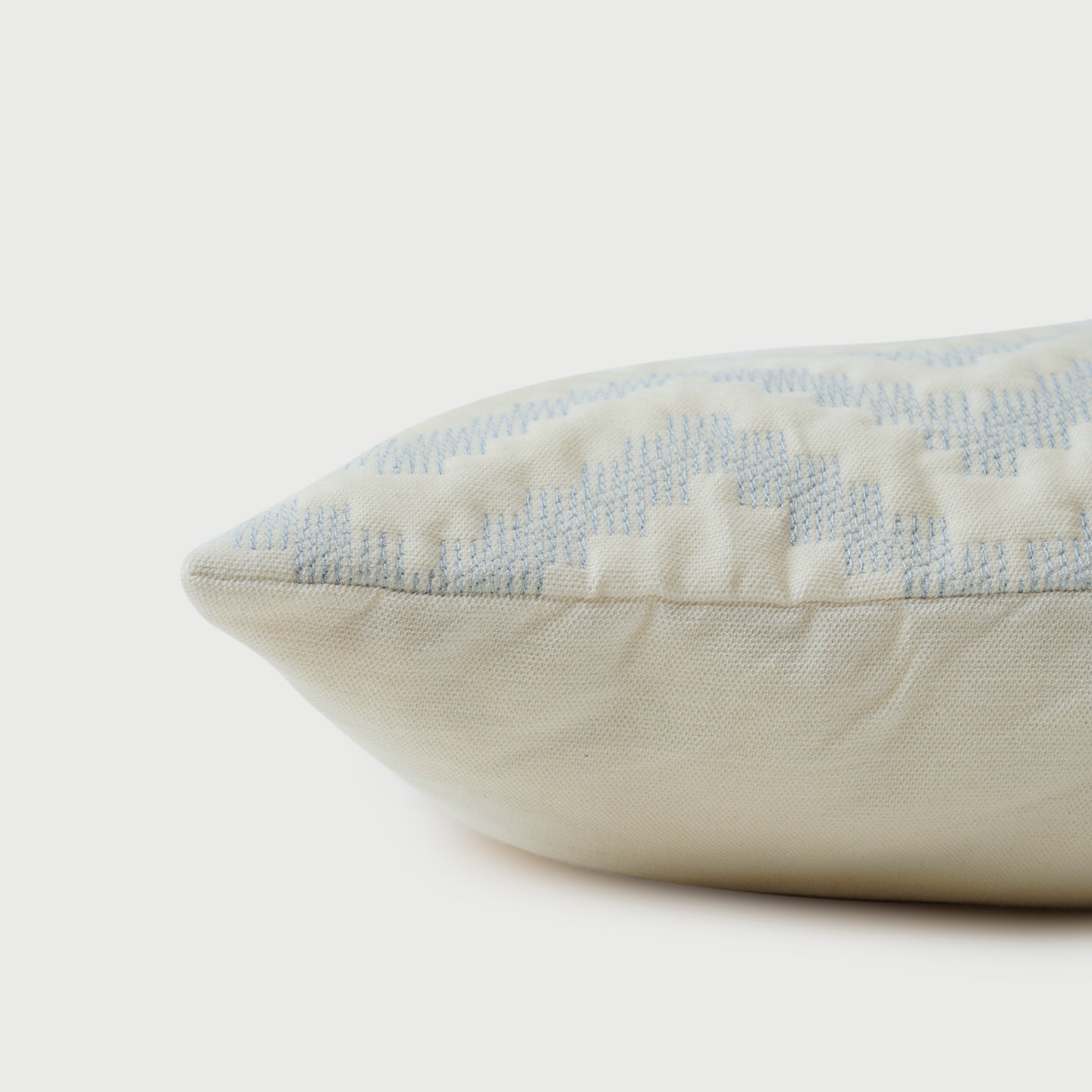 Chevron Blue Lumbar Velvet Cushion Cover