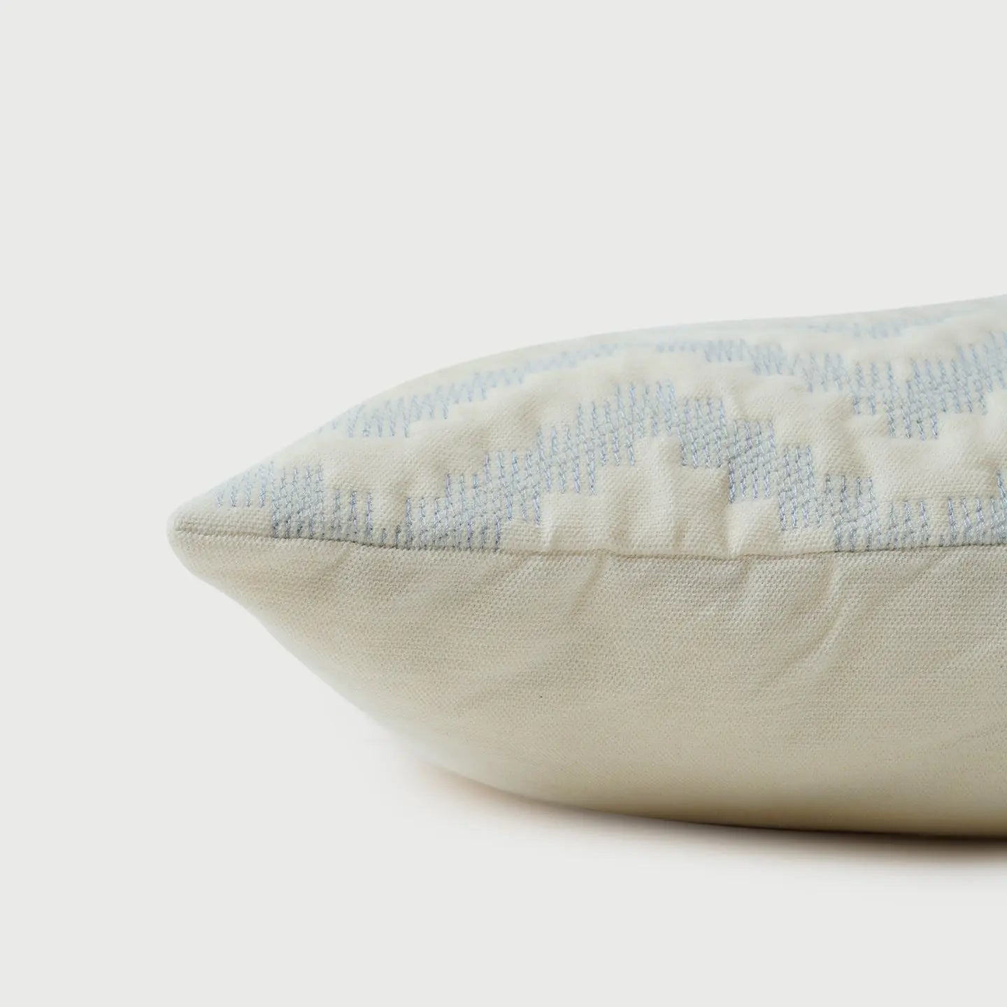 Chevron Blue Lumbar Velvet Cushion Cover SanctuaryLiving