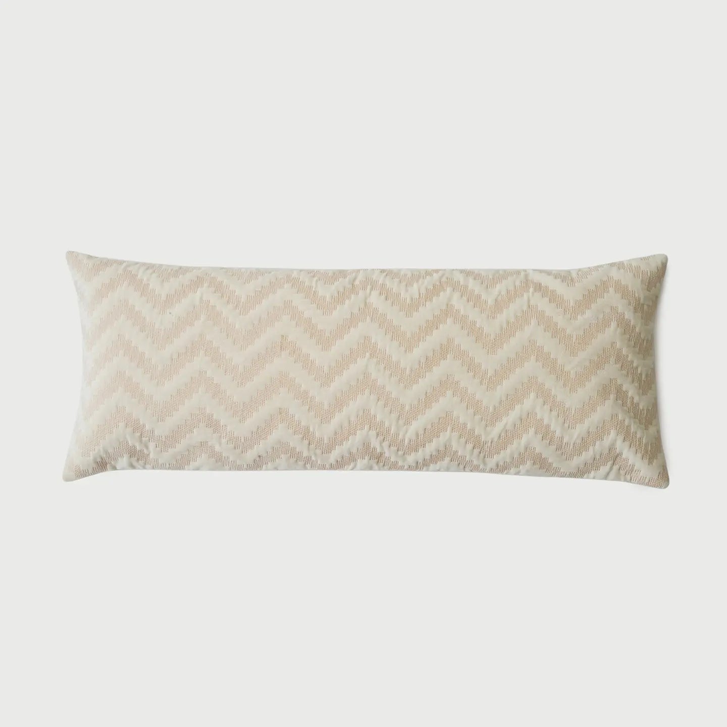 Chevron Blush Lumbar Velvet Cushion Cover SanctuaryLiving