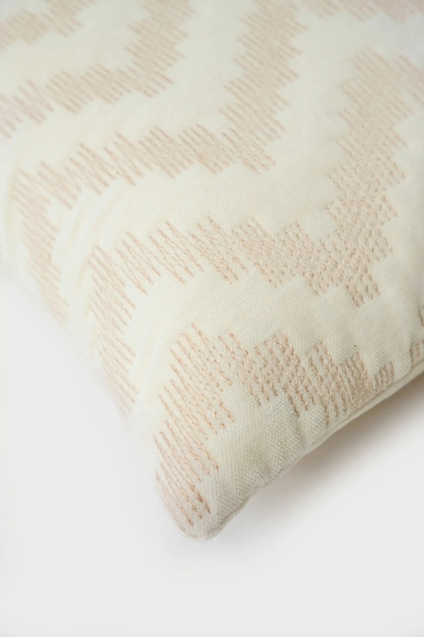 Chevron Blush Lumbar Velvet Cushion Cover SanctuaryLiving