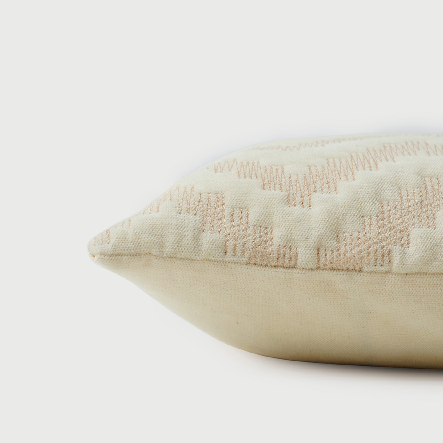Chevron Blush Lumbar Velvet Cushion Cover