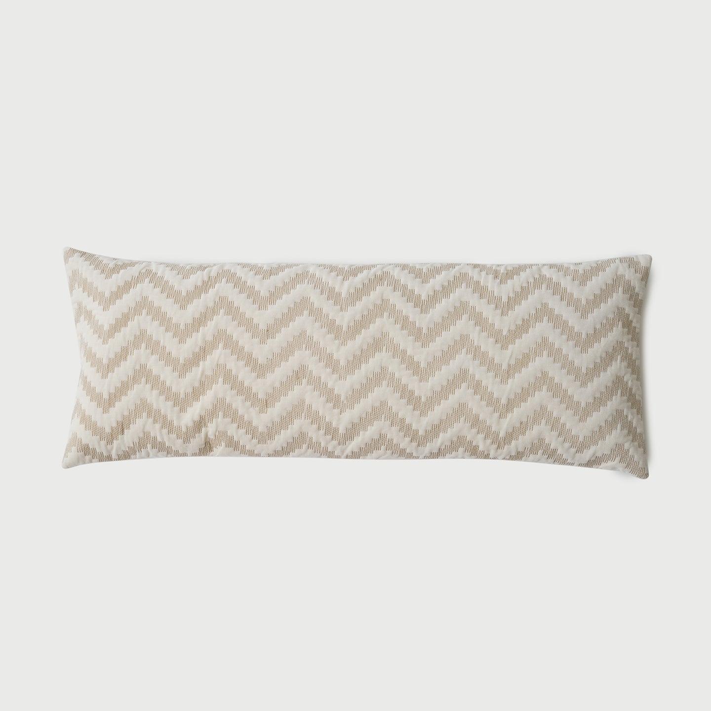Chevron Brown Lumbar Velvet Cushion Cover