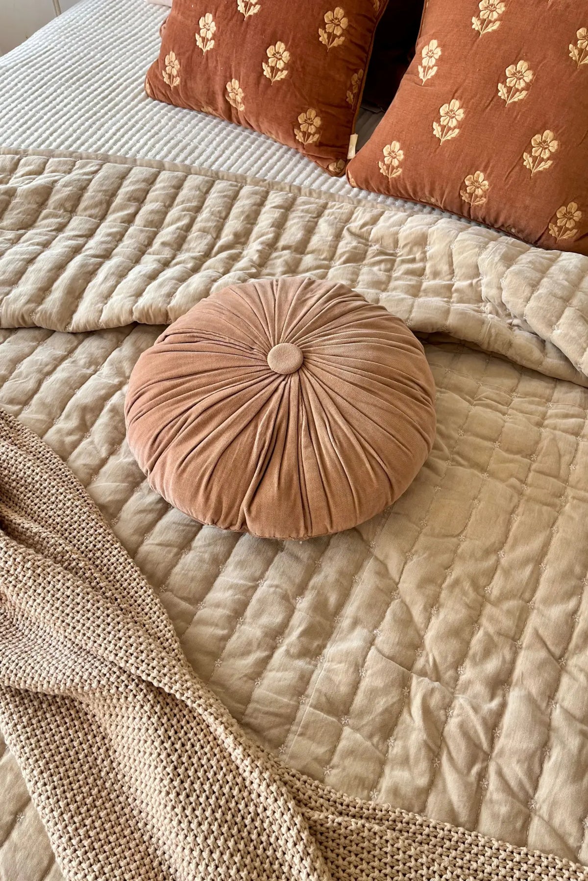 Cuddle Spice Velvet Round Cushion SanctuaryLiving