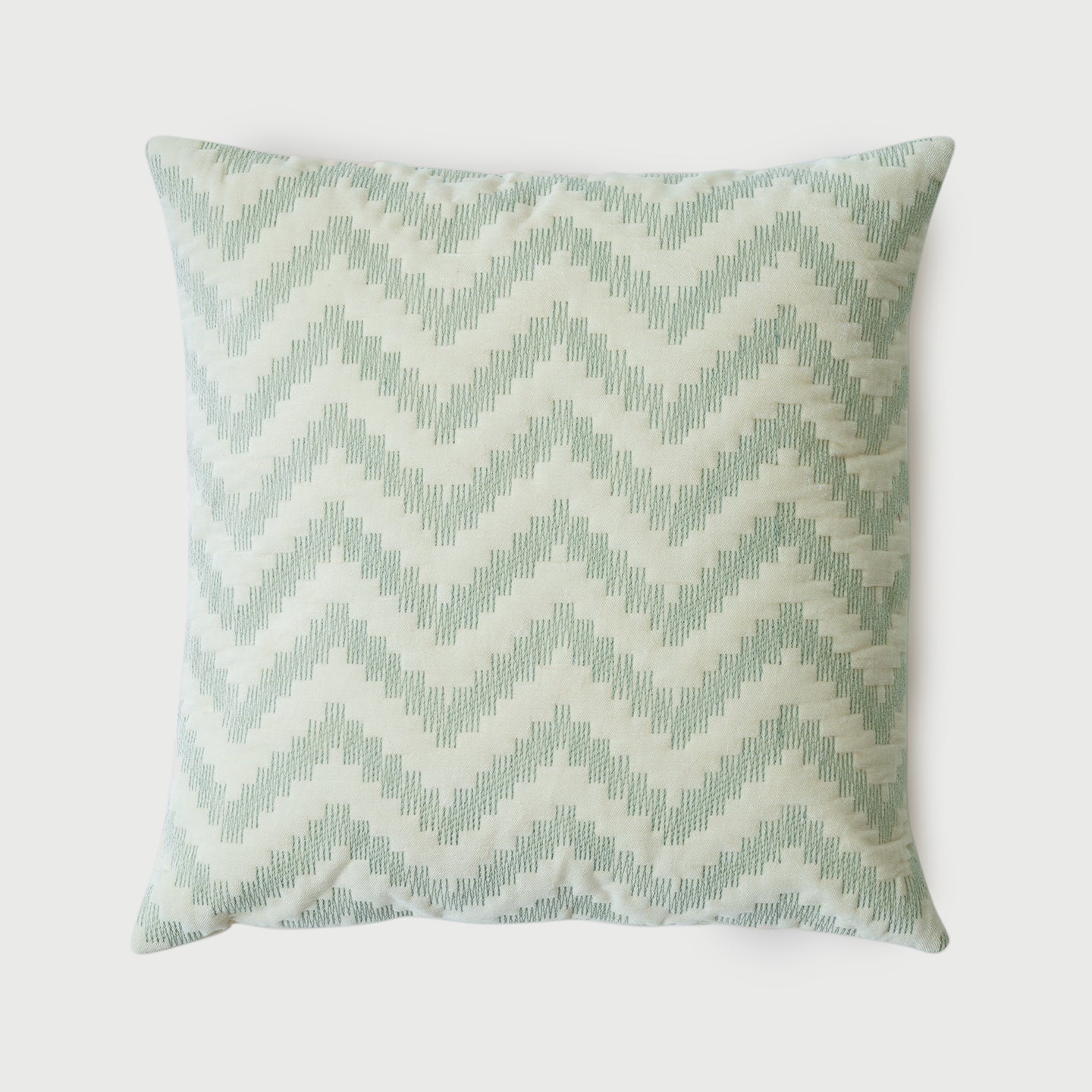 Chevron Green Velvet Cushion Cover