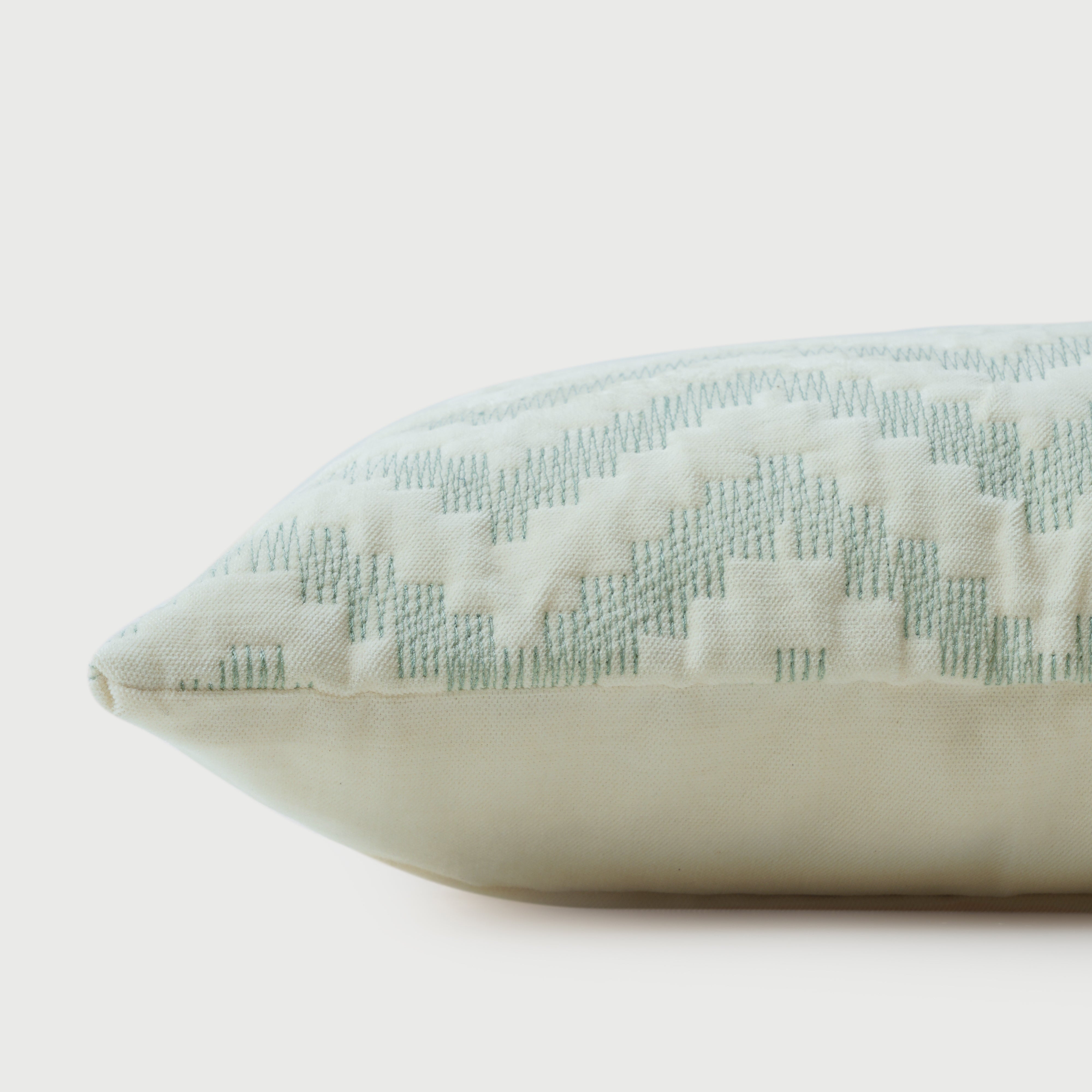 Chevron Green Velvet Cushion Cover